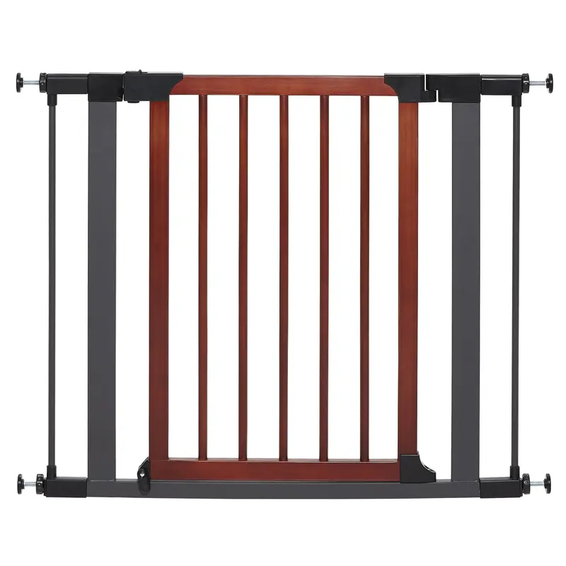 Mid West Steel Pet Gate with Decorative Wood Door 29 Inch