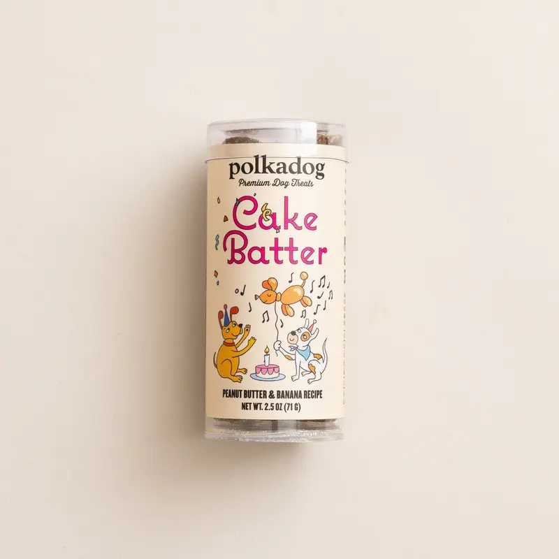 Pokadog Mini Tubes - Cake Batter - Peanut Butter and Banana - 2.5 oz
