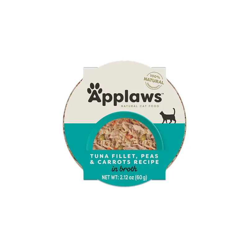 Applaws Natural Wet Cat Food Tuna Fillet, Peas & Carrots Recipe in Broth (2.12oz)