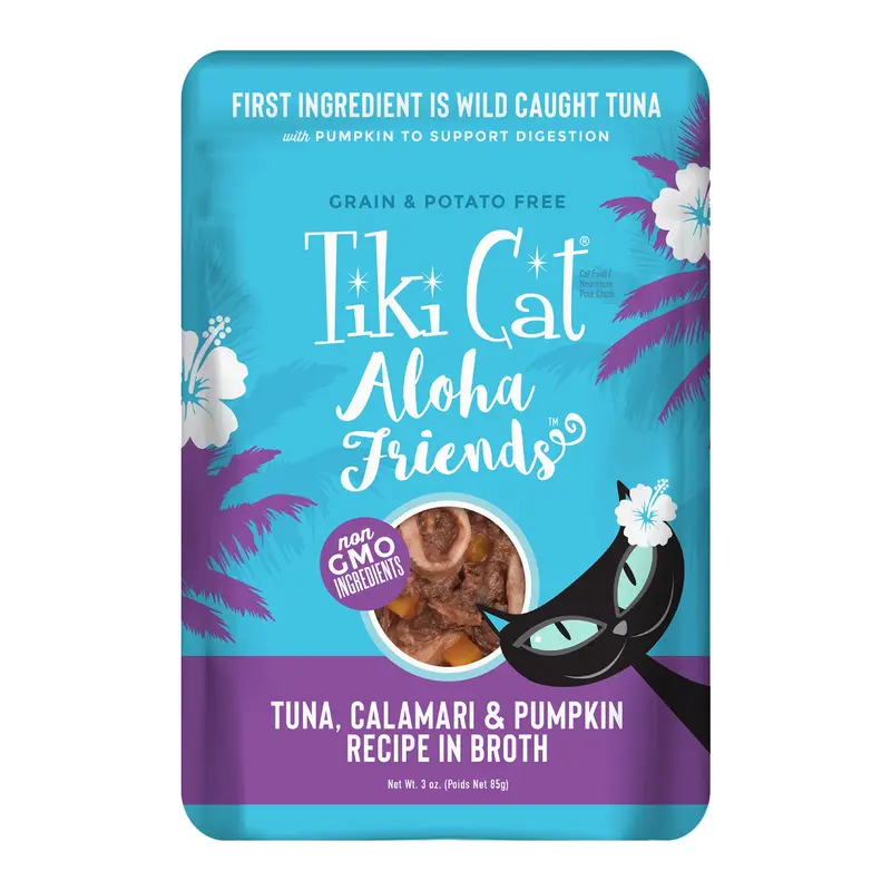 Tiki Cat Aloha Friends Wet Cat Food, Tuna, Calamari & Pumpkin, 3oz Pouch
