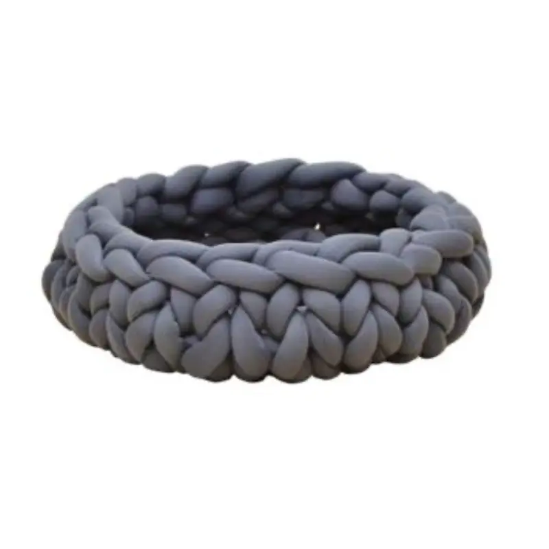 Petpals Cloudscape Gray Hand Weaved Cat Bed
