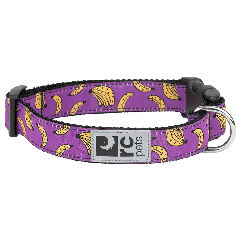 RC Pets Clip Dog Collar Bananas Medium 1" Width 12"-20" Neck
