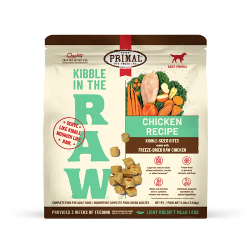 Primal Dog Food Freeze Dried Kibble in the Raw Chicken 5.4lb