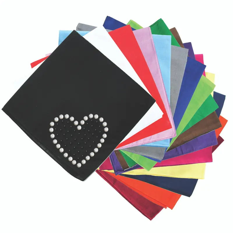 Black Rhinestone Heart Bandanna