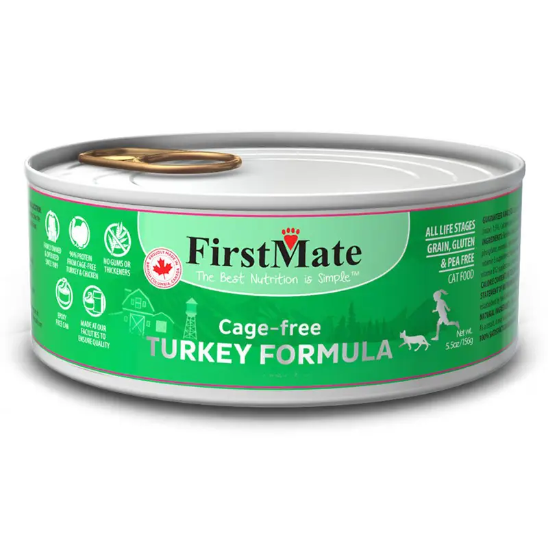 First Mate Grain-Free Cage-Free Turkey Formula Limited Ingredient Wet Cat Food 5.5oz