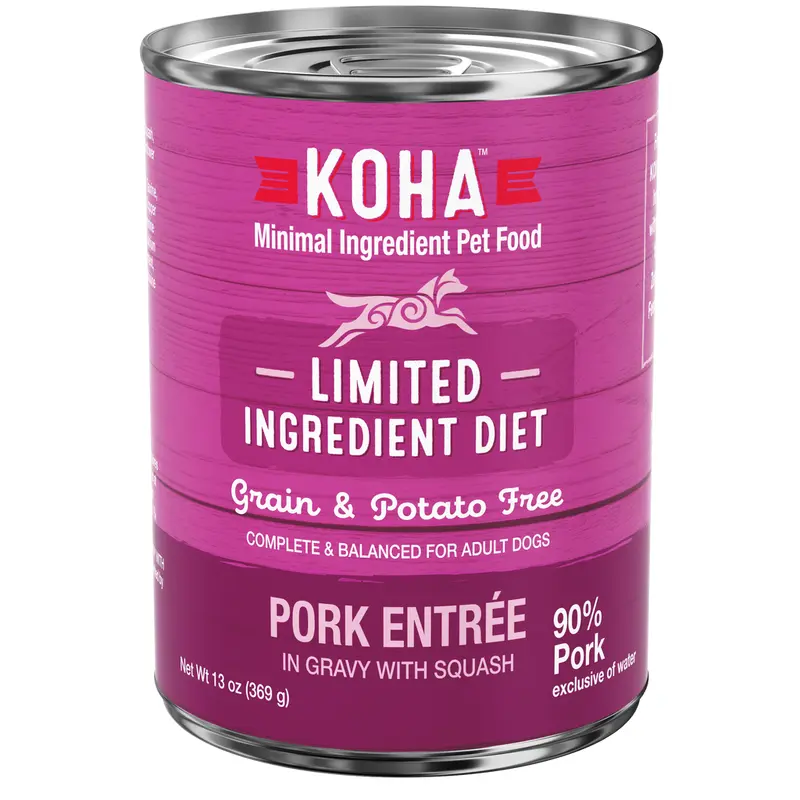Koha Grain Free Limited Ingredient 13.2oz Canned Dog Food 90% Pork