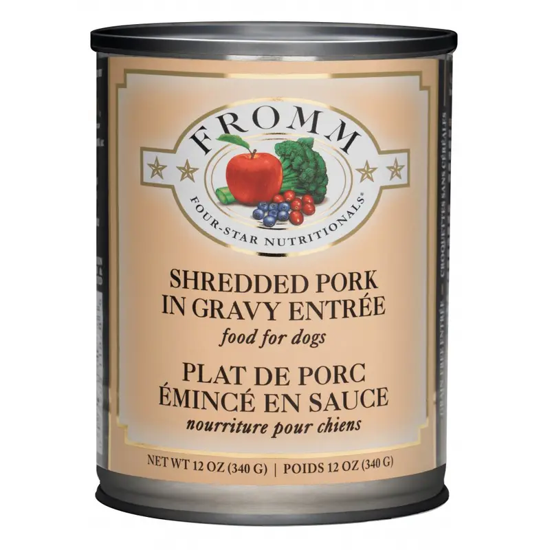 Fromm Four Star Canned Shredded Pork in Gravy Entree Dog Food