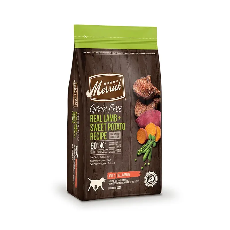 Merrick Grain Free Real Lamb Sweet Potato Dry Dog Food 22lb
