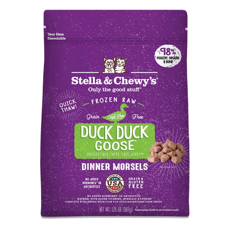 Stella & Chewy's Cat Raw Duck Frozen Morsels 1.25 Lb.