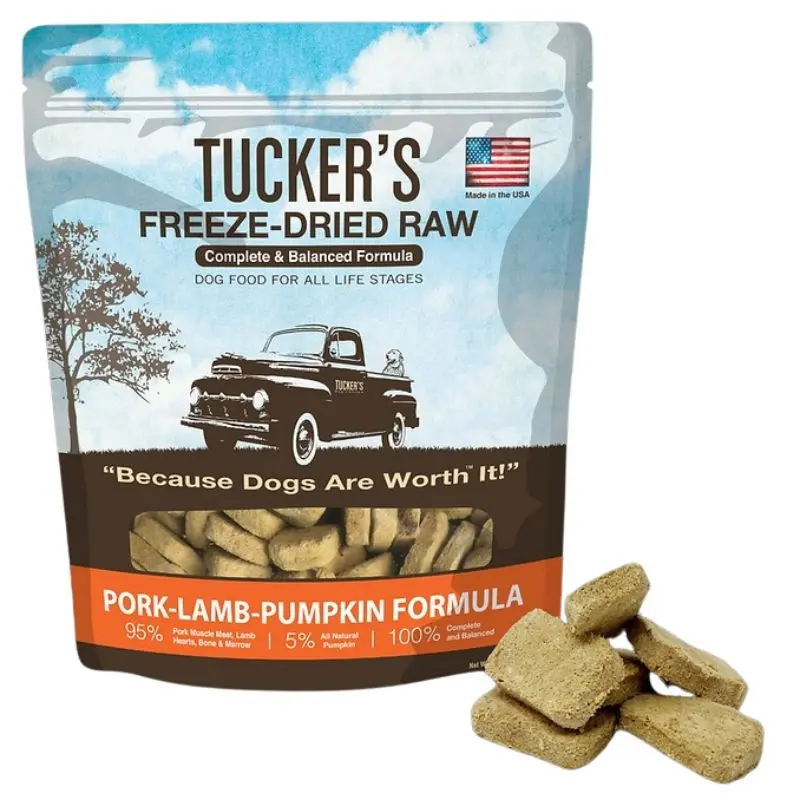 Tucker's Freeze Dried Pork Lamb Pumpkin Raw Dog Food 14oz