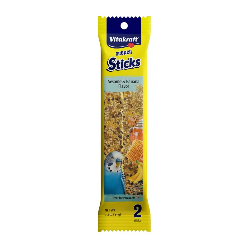 Vitakraft Crunch Sticks Parakeet Treats, Sesame & Banana, 2pk