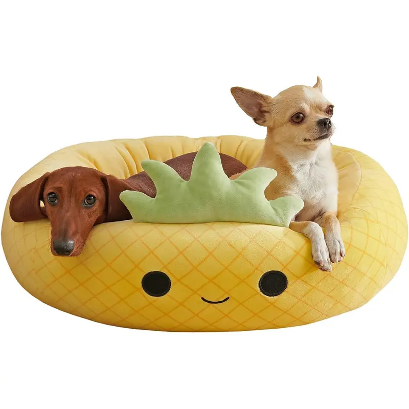 Squishmallows 30-Inch Maui Pineapple Pet Bed Yellow