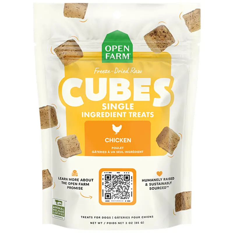Open Farm Dog Treats FD Raw Cubes Chicken 3 oz