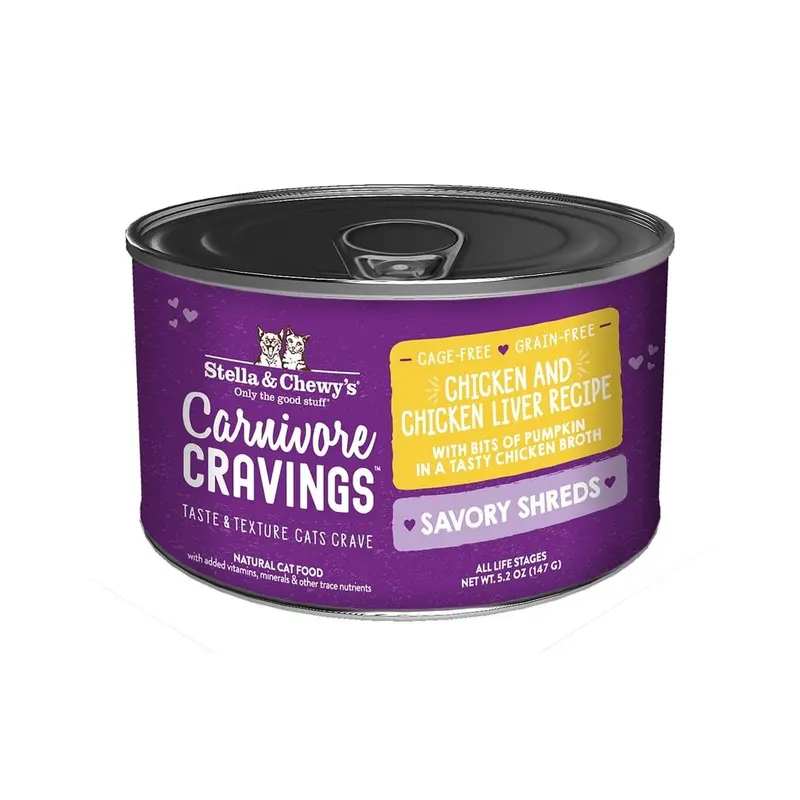 Stella and Chewy's Wet Cat food Shreds 5.2oz Chicken and Liver