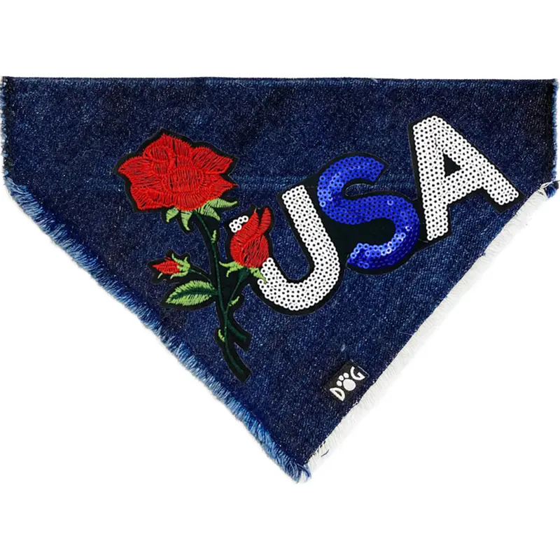 USA Rose Denim Bandana