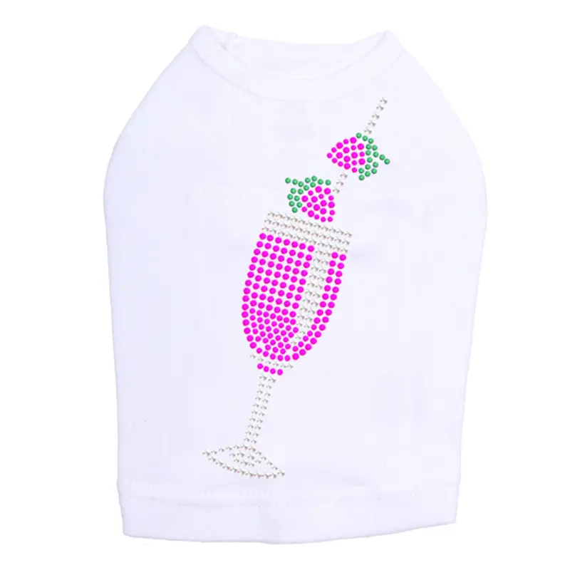 Strawberry Daiquiri - Rhinestones - Dog Tank