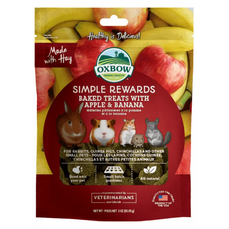 Oxbow Simple Rewards Baked Treats with Apple & Banana