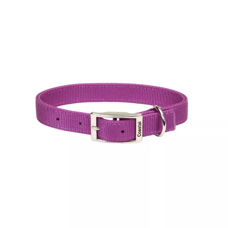 Coastal Double Ply 1in Wide 20in Dog Collar Orchid