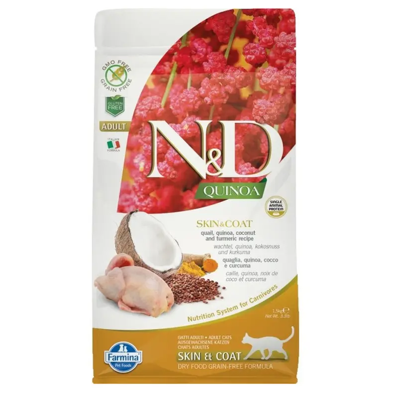 Farmina Cat N&D Quinoa Skin & Coat Quail 3.3 Lb.