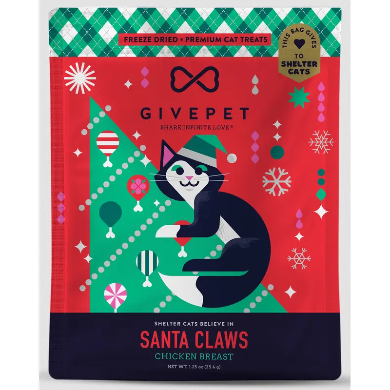 Givepet Santa Claws Chicken Freeze Dried Cat Treats 1 oz