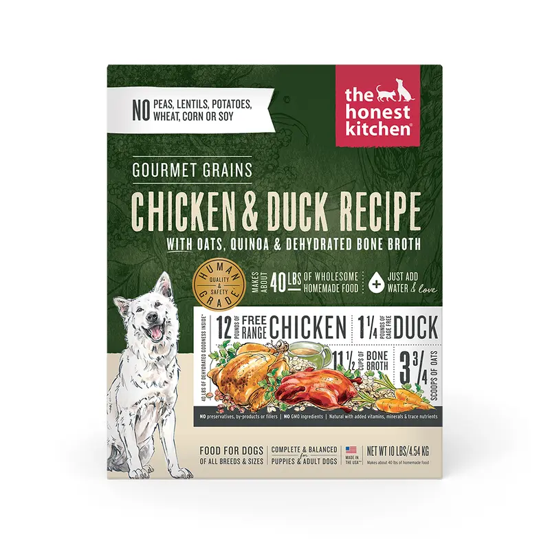 The Honest Kitchen Gourmet Grains Dehydrated Dog Food - Chicken & Duck - 10lb Box