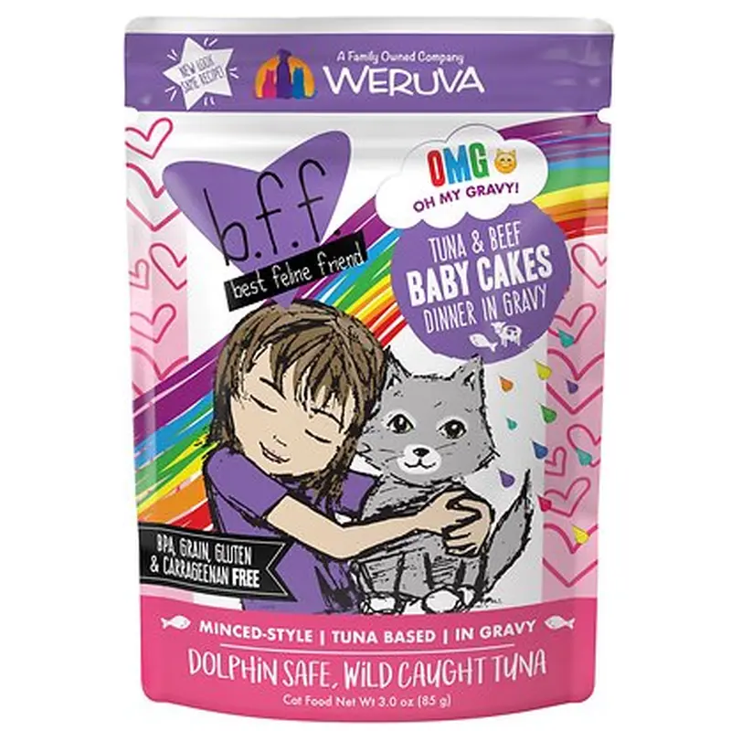 Weruva BFF OMG Tuna & Beef Baby Cakes Pouch