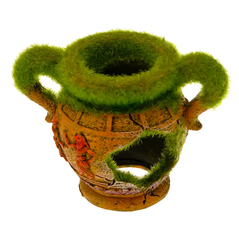 Blue Ribbon Exotic Environments Vase with Fiber Moss Tank Decor