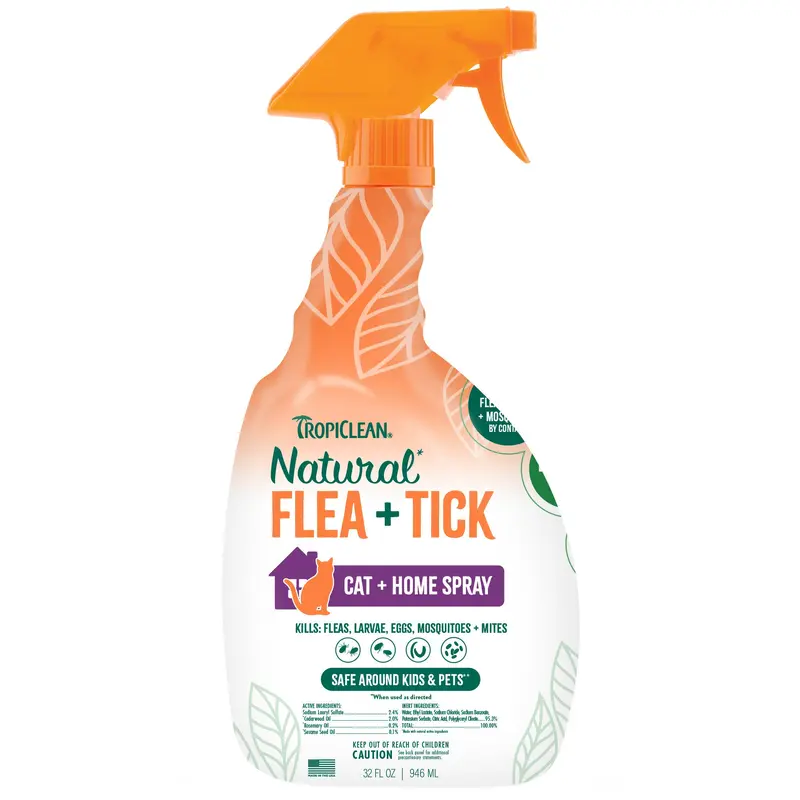 TropiClean Flea + Tick Home + Cat Spray, 32oz