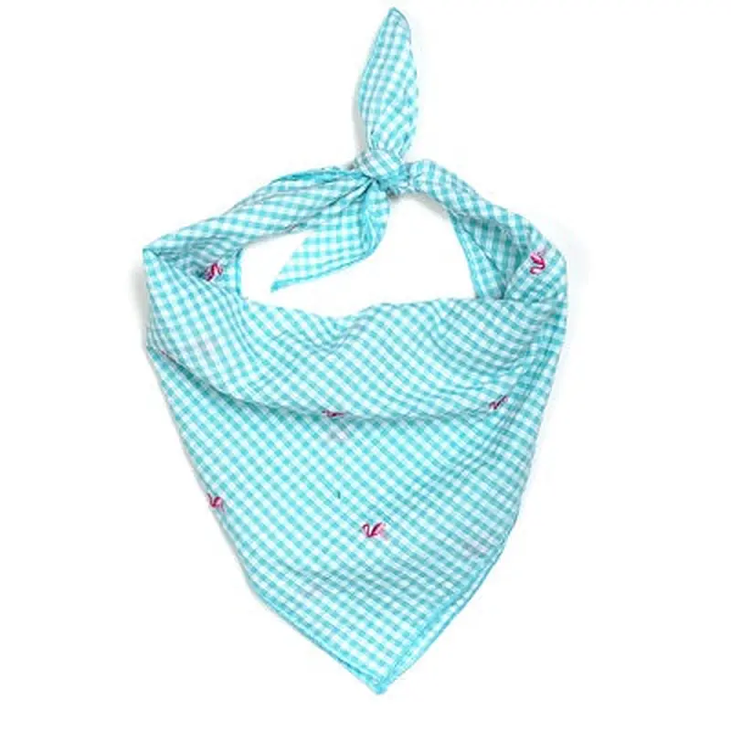 Gingham Flamingos Tie Bandana