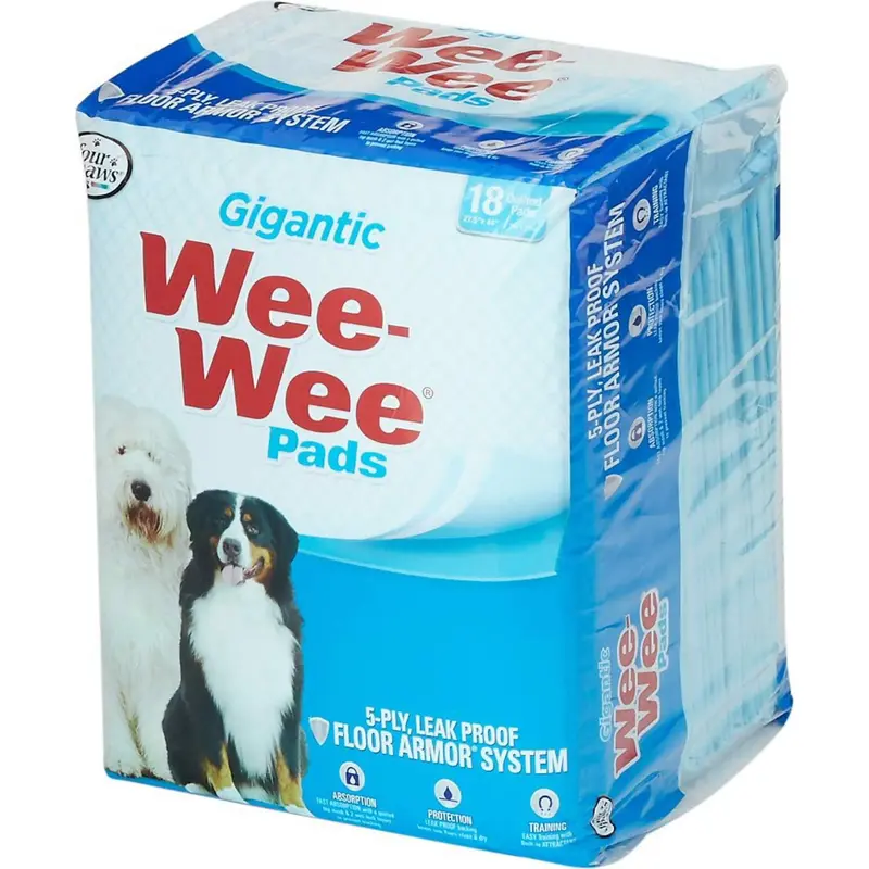 Four Paws Wee-Wee Superior Performance Gigantic Dog Pads, 18ct
