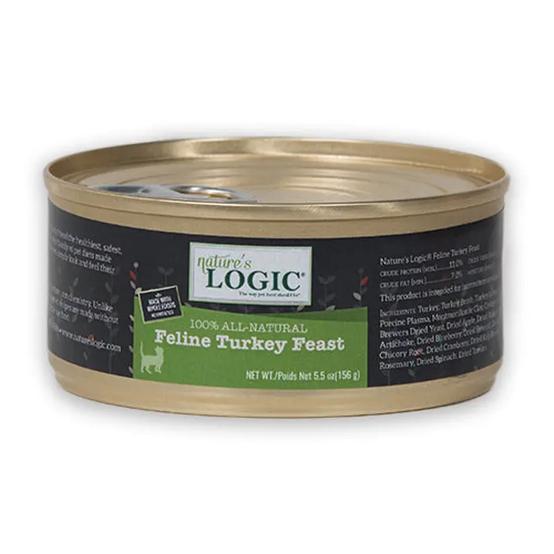 Nature's Logic Turkey Feast Canned Wet Cat Food 5.5oz
