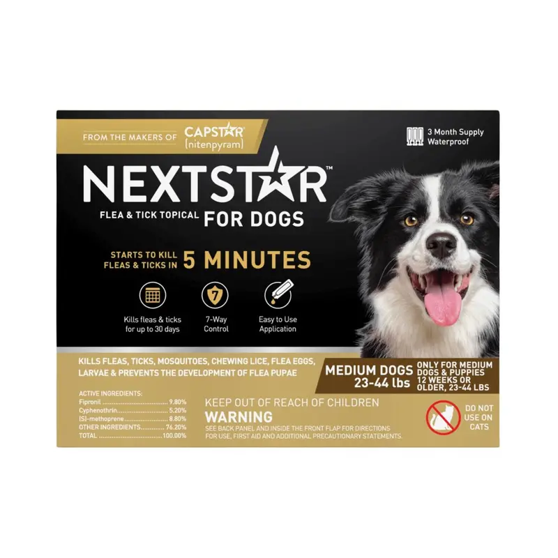 NextStar Flea and Tick Prevention for Dogs 23-44lb 3Ct