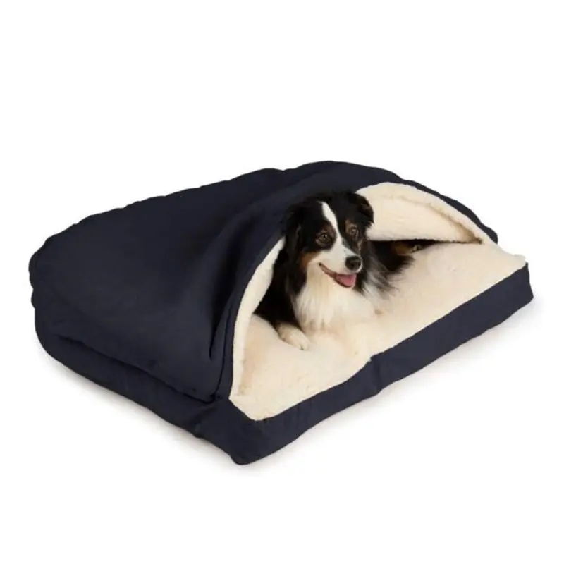 Snoozer Cozy Cave Rectangle Dog Bed Medium Navy