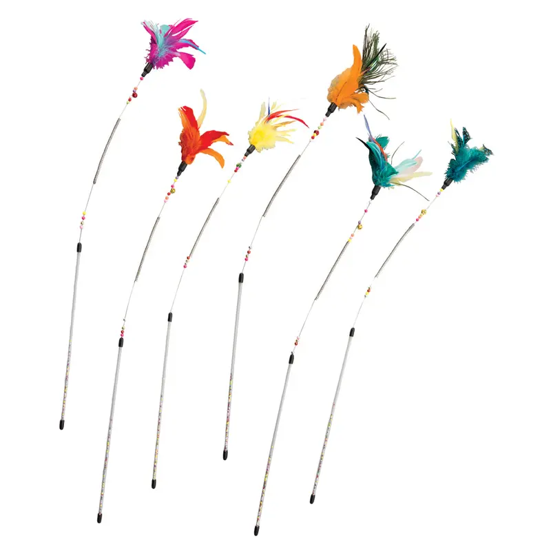 Spot Ethical Pet Cat Toy Spring Coil Teaser Wand 26In Assorted