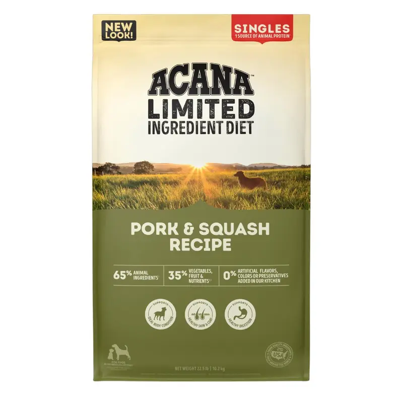 Acana LID Singles Dry Dog Food - Pork & Squash - 25lb Bag