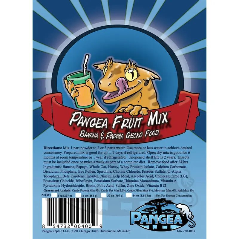 Pangea Fruit Mix Crested Gecko Diet Banana Papaya, 2oz
