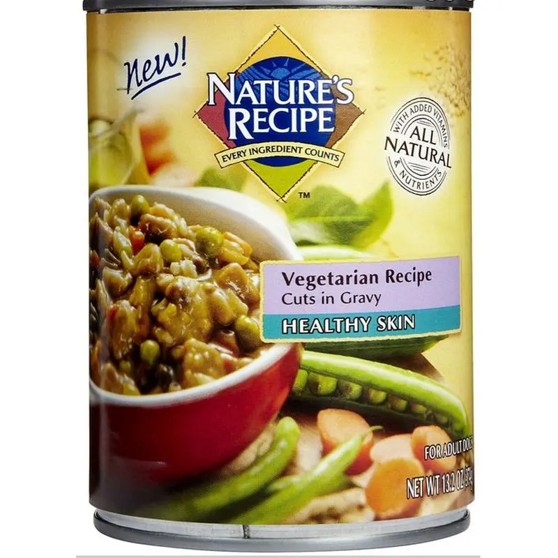 Nature's Recipe Healthy Skin Vegetarian Recipe Cuts in Gravy Canned Dog Food