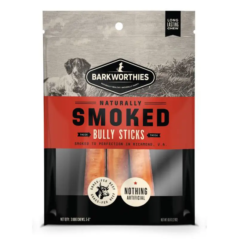 Barkworthies Smoked Bully 6 in Thick 3pk