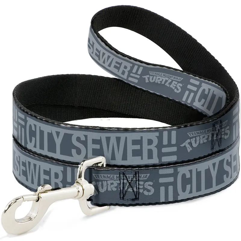 Dog Leash - TEENAGE MUTANT NINJA TURTLES CITY SEWER Title Logo Grays