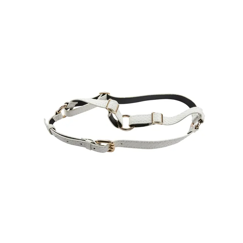 Matte White Snake Harness With Gold Hardware