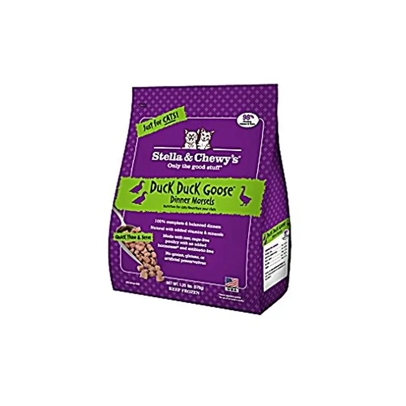 Stella & Chewy's Grain-Free Duck Duck Goose Dinner Morsels Frozen Cat Food, 1.25 Lb