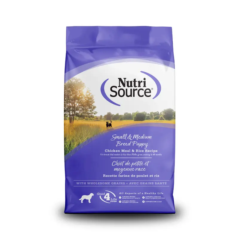 NutriSource Small Medium Breed Chicken & Rice Puppy Dry Dog Food 4lb