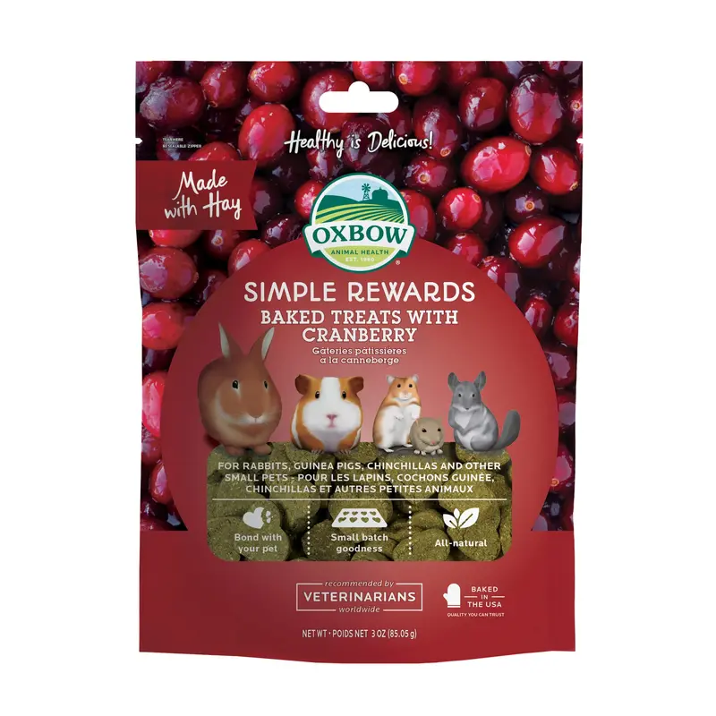 Oxbow Simple Rewards Baked Treats with Cranberry 2 Oz