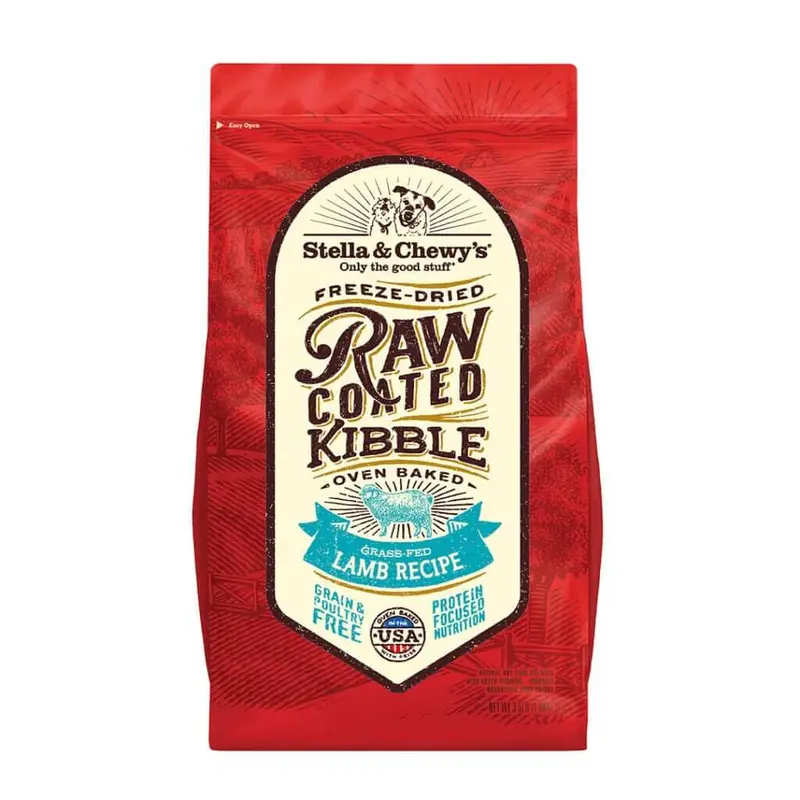 Stella & Chewy's Grass-Fed Lamb Raw Coated Kibble Dry Dog Food 22lb