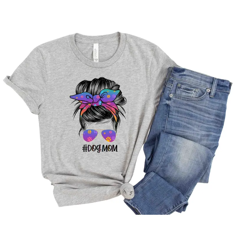 Dog Mom Messy Bun Human T-Shirt