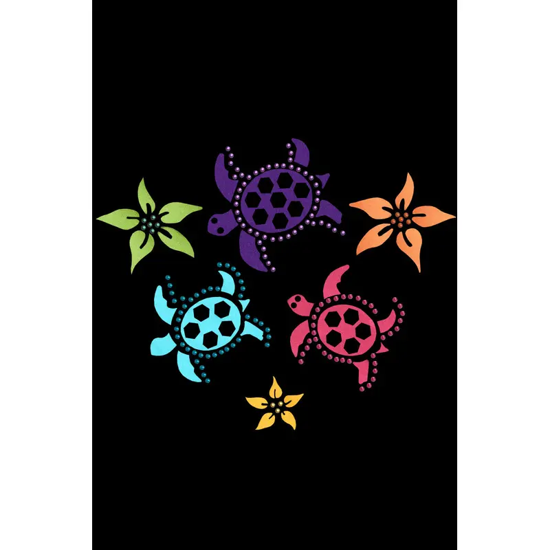 Satin Sea Turtles with Flowers - Bandanna
