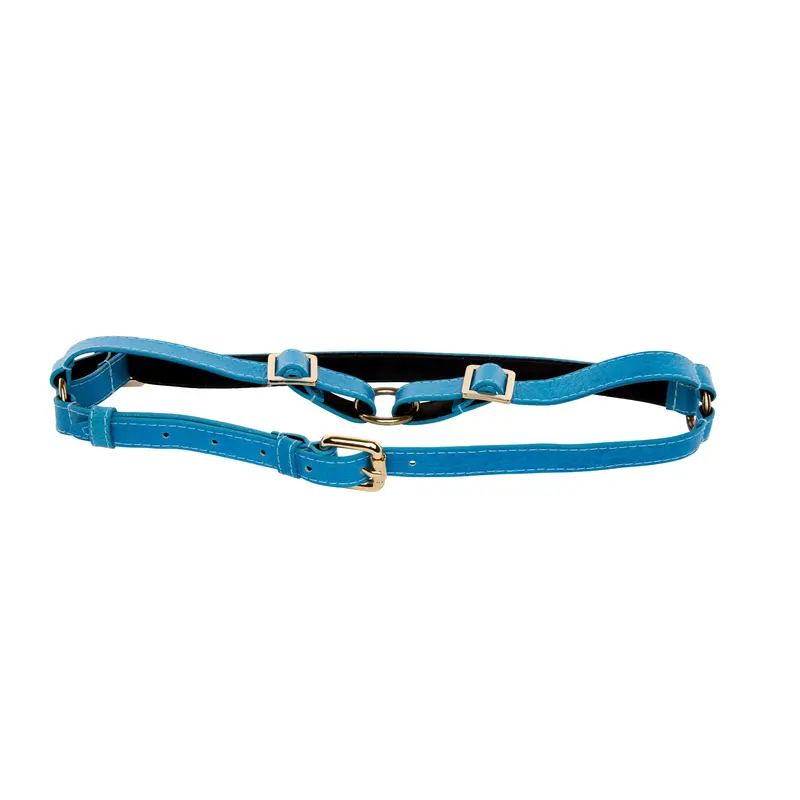 Blue Vegetable Colored Italian Leather Harness