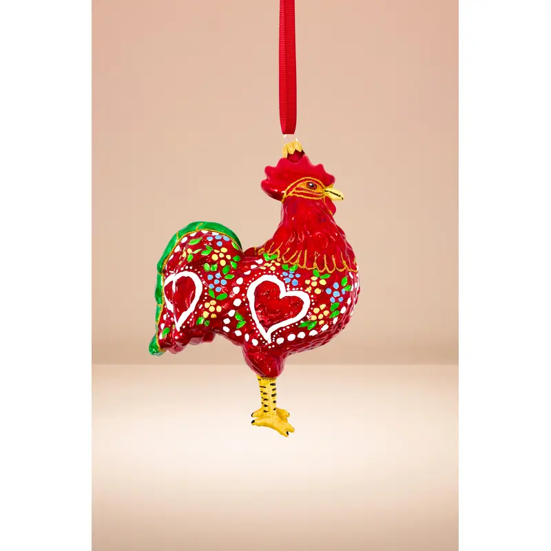 Barcelos Rooster Polish Glass Ornament