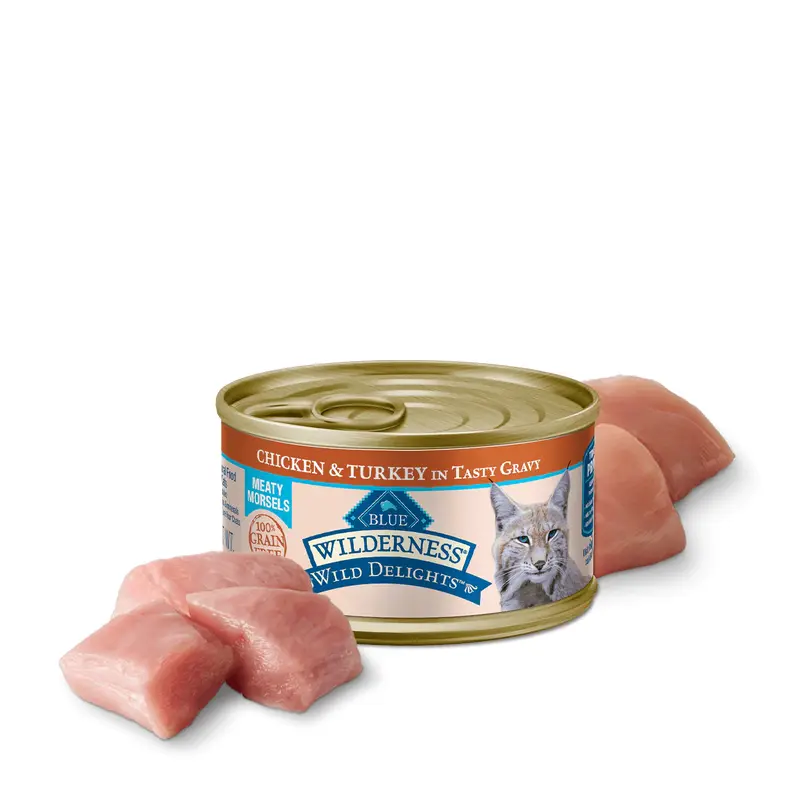 Blue Buffalo Wilderness Wild Delight Adult Chicken and Turkey Entree Wet Cat Can (3oz)