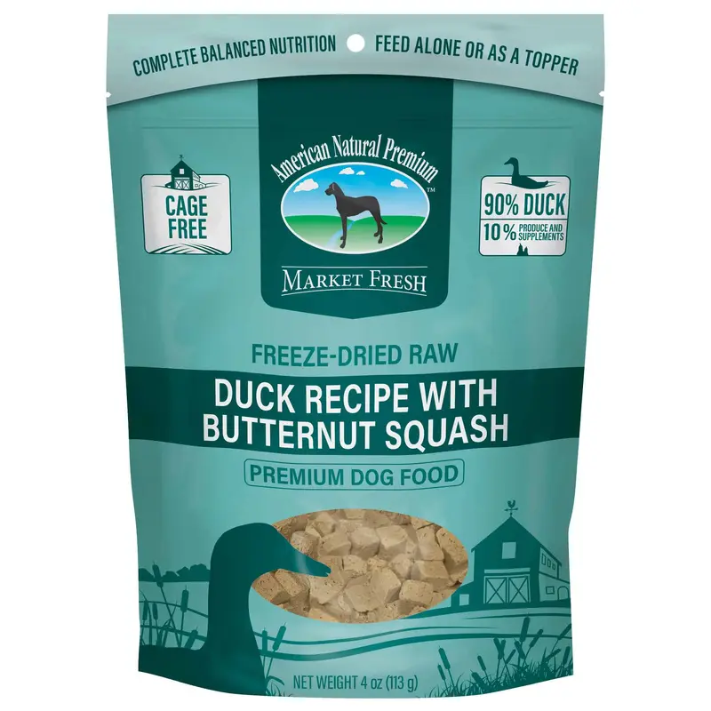 American Natural Premium Freeze-Dried Raw Duck Recipe With Butternut Squash